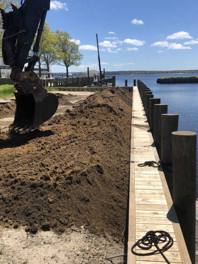 back filling new bulkhead with catwalk